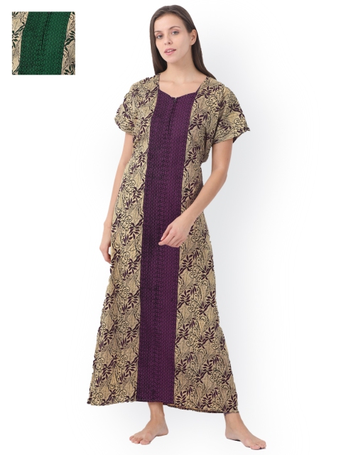 

Klamotten Pack of 2 Printed Nightdresses 242G21-242J21, Beige