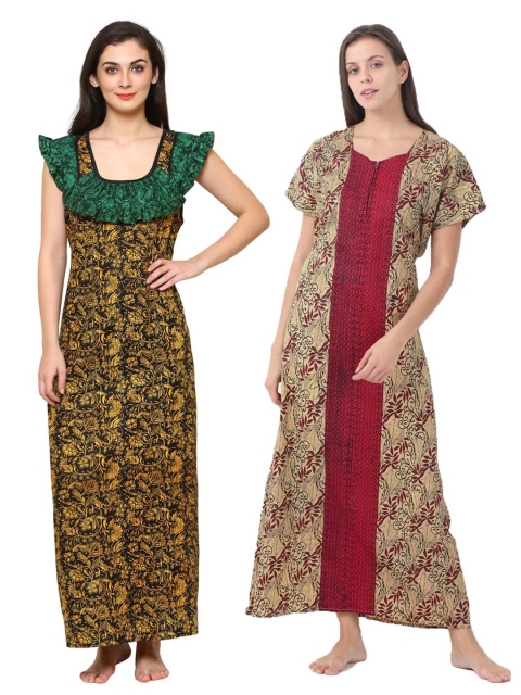 

Klamotten Pack of 2 Printed Nightdresses 242Rd21-14G22, Beige