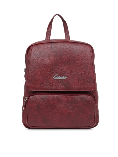 

ESBEDA Women Maroon Solid Backpack