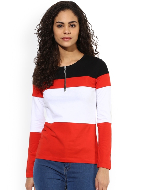 

Texco Women Red Colourblocked Top
