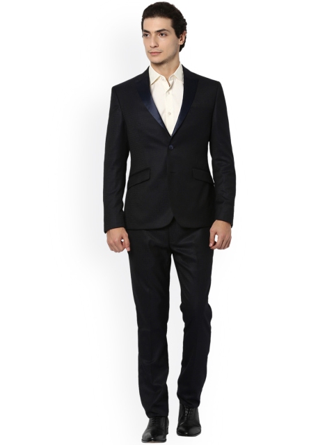 

V Dot Black Patterned Skinny Fit Single-Breasted Formal Suit