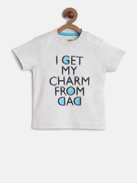 

MINI KLUB Boys Grey Printed Round Neck T-shirt