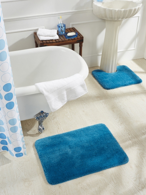 

Obsession Blue Set Of 2 Cotton Rectangular Bath Rugs