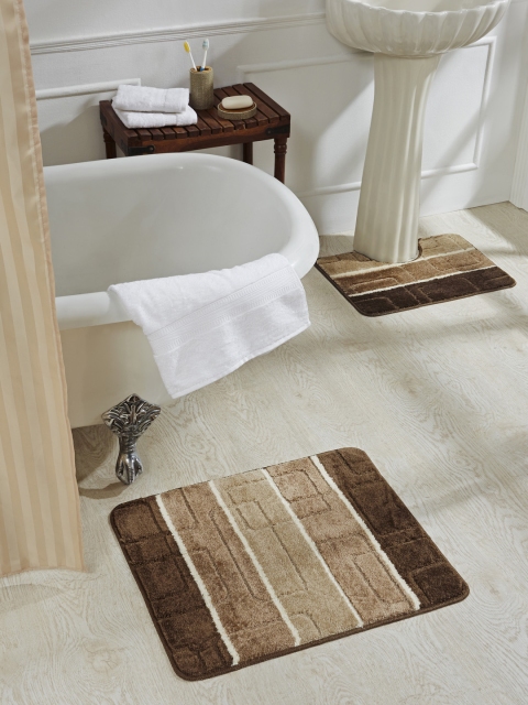 

Obsession Brown Set Of 2 Rectangular Bath Rugs