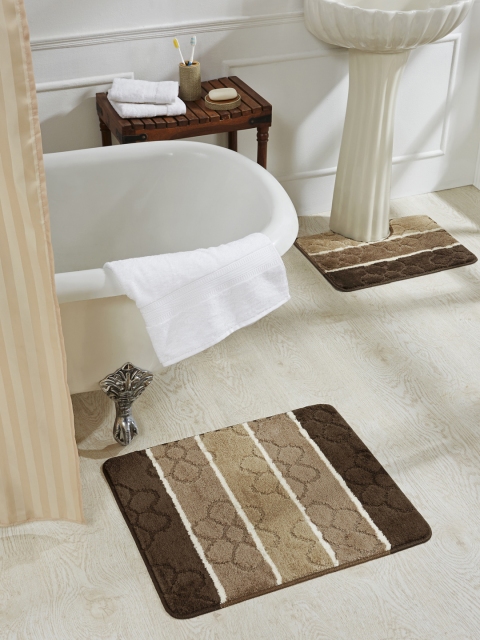 

Obsession Brown Set Of 2 Rectangular Bath Rugs