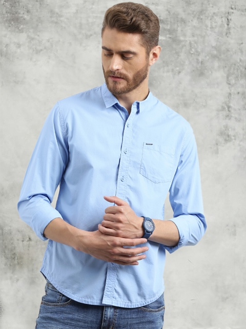 

Breakbounce Men Blue Slim Fit Solid Casual Shirt