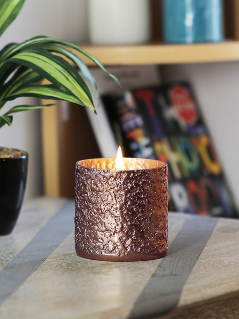 

HOME DECOR INDIA Rose Gold-Toned Candle