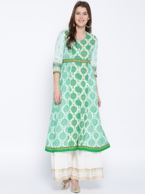 

Rangriti Women Green Printed Anarkali Kurta