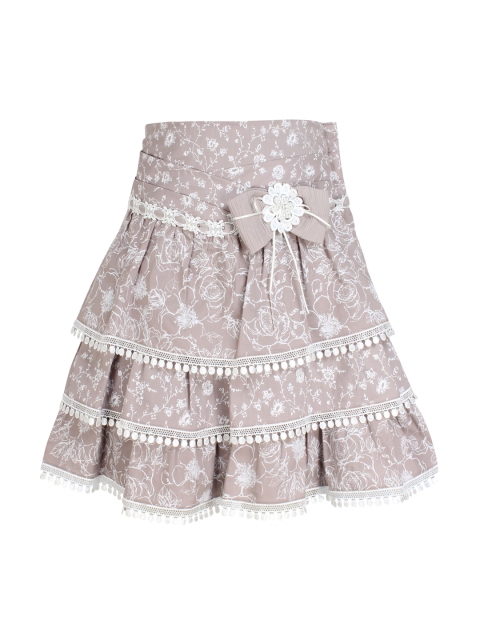 

CUTECUMBER Girls Grey Floral Print Skirt