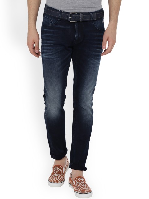 

V Dot Men Blue Slim Fit Mid-Rise Clean Look Stretchable Jeans