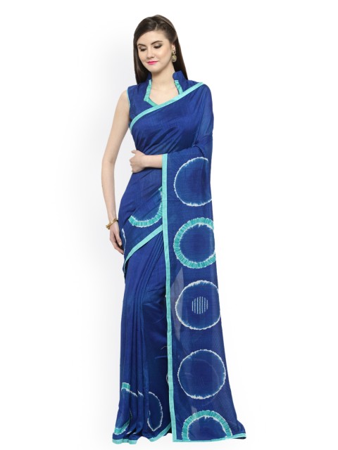 

Shaily Blue Printed Silk Cotton Saree