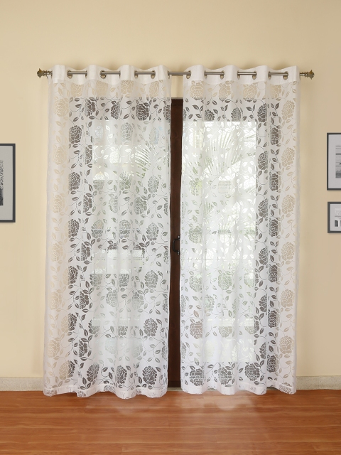

ROSARA HOME White Sheer Door Curtains