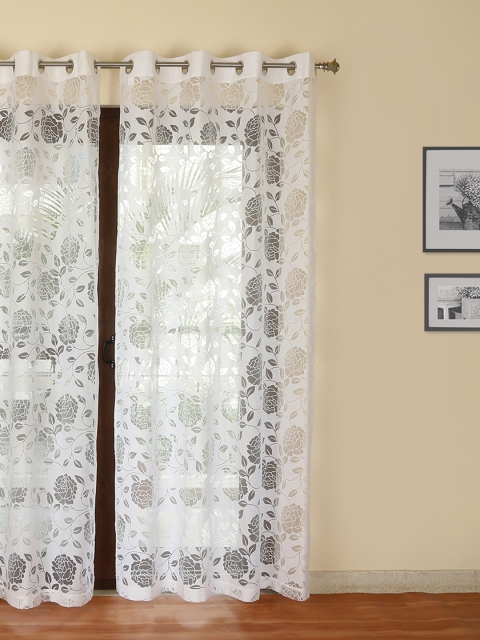 

ROSARA HOME White Sheer Door Curtains