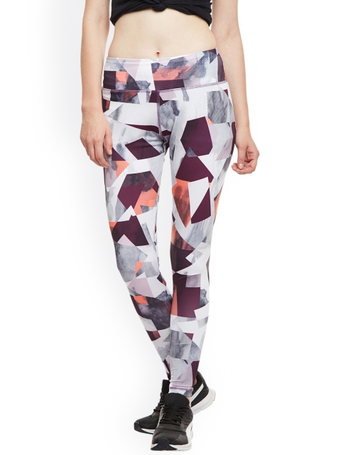 

Claura Women White & Purple Printed Tights