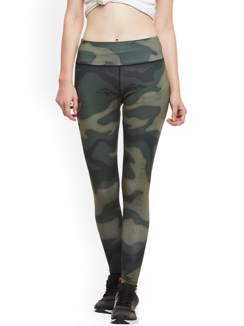 

Claura Women Olive Green Green Printed Tights