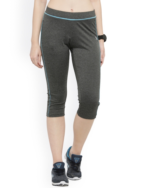 

BUKKUM Women Charcoal Solid Tight Fit Capris