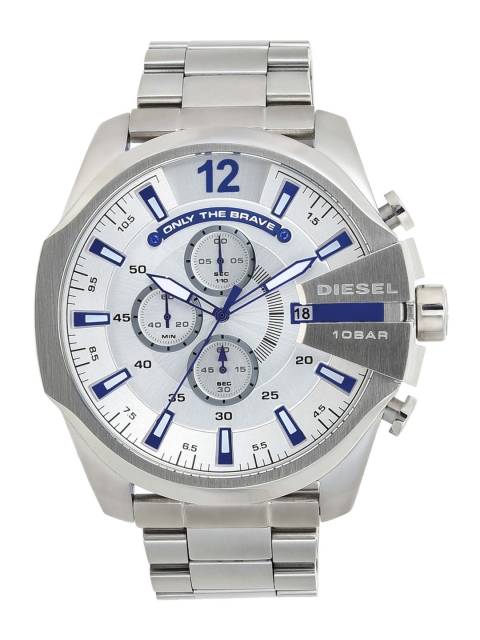 

DIESEL Men White & Silver-Toned Analogue Watch