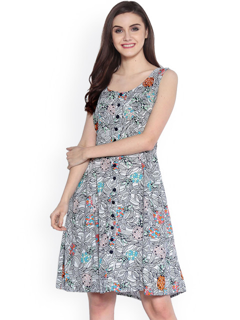 

Abiti Bella Women Multicoloured Printed A-Line Dress, Multi
