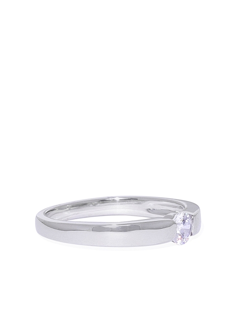 

Peora Women 925 Sterling Silver Rhodium Plated CZ Ring