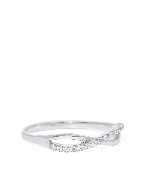 

Peora Women 925 Sterling Silver Rhodium Plated CZ Ring