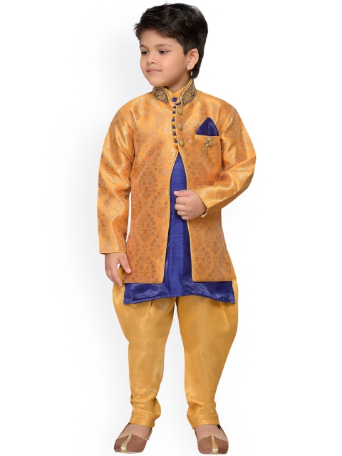 

AJ Dezines Gold-Toned Baby Boys Indo Western Sherwani Set