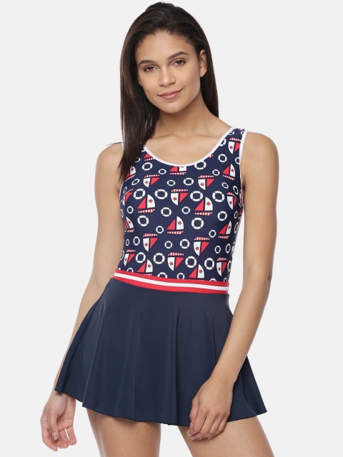 

Heart 2 Heart Navy Blue Printed Swimming Dress SW12026YATEN