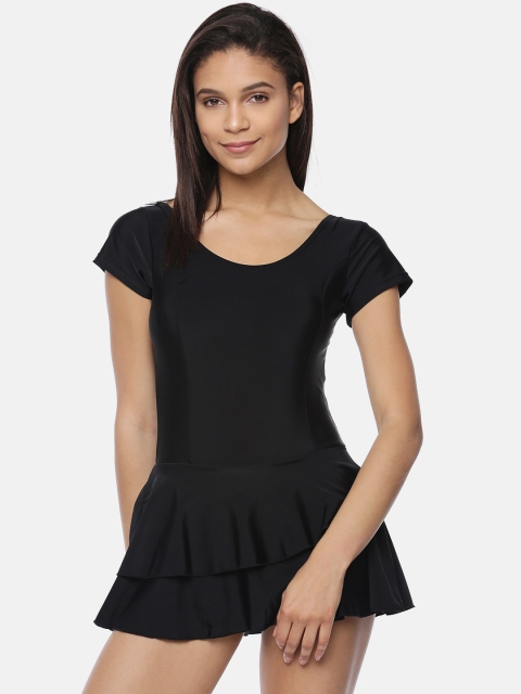 

Heart 2 Heart Black Solid Swimming Dress SW12191ODELB