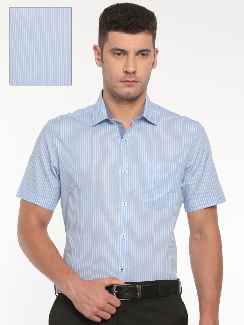 

Excalibur Men Blue & White Regular Fit Striped Formal Shirt