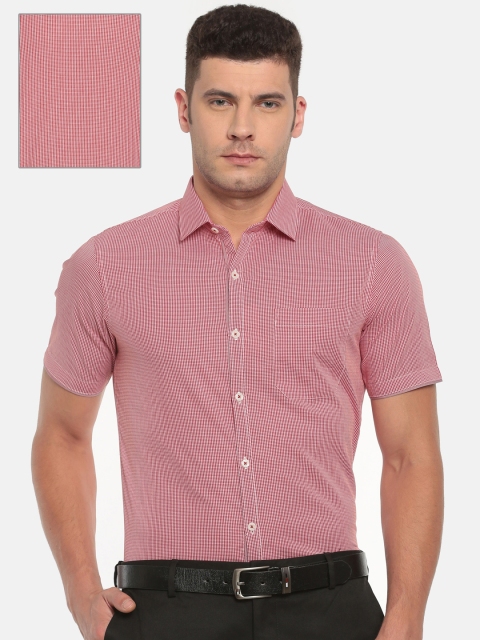 

Excalibur Men Red & White Slim Fit Checked Formal Shirt