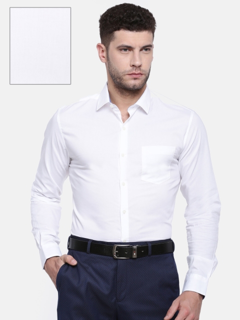 

Excalibur Men White Classic Slim Fit Solid Formal Shirt