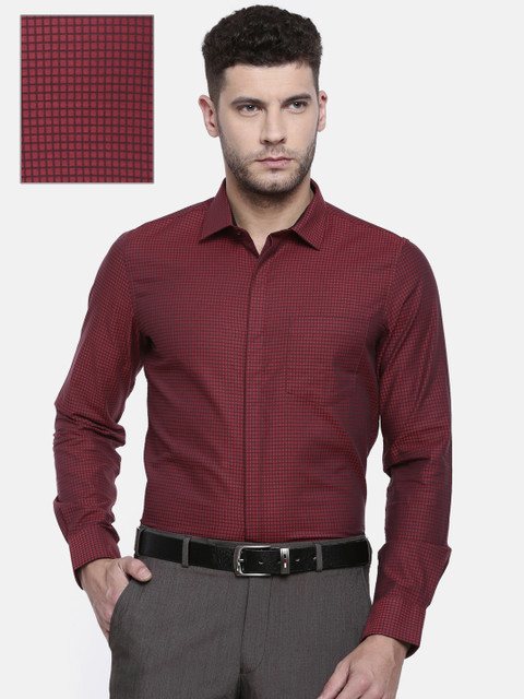 

Excalibur Men Red & Black Slim Fit Checked Formal Shirt