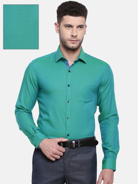 

Excalibur Men Sea Green Regular Fit Solid Formal Shirt