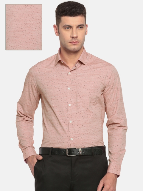 

Excalibur Men Rust Classic Regular Fit Printed Formal Shirt