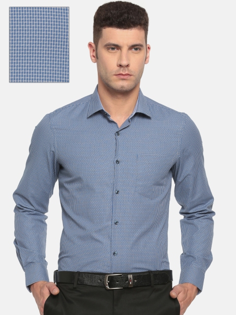 

Excalibur Men Blue Slim Fit Checked Formal Shirt