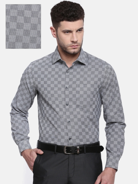 

Excalibur Men Black Regular Fit Checked Formal Shirt