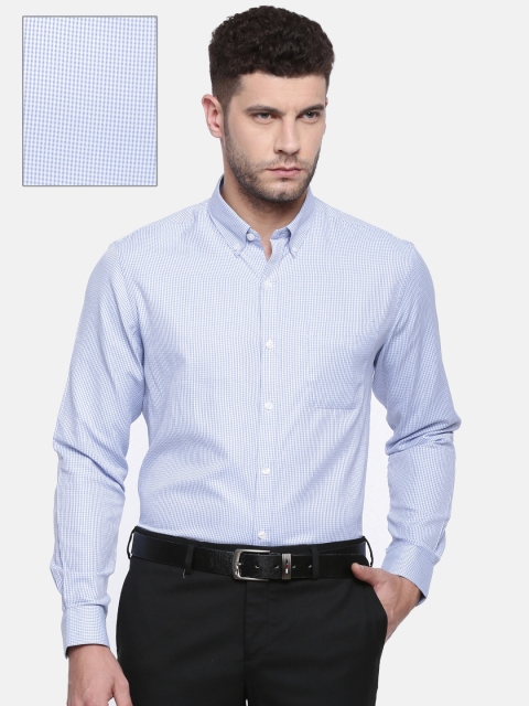 

Excalibur Men Blue & White Regular Fit Checked Formal Shirt
