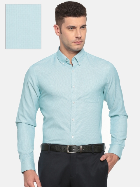 

Excalibur Men Blue & White Classic Fit Self-Design Formal Shirt