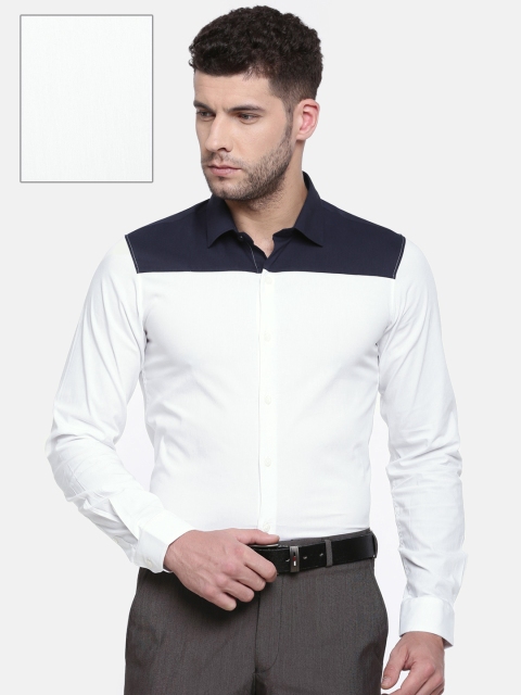 

Excalibur Men White Super Slim Fit Solid Formal Shirt