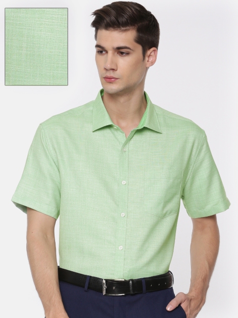 

Excalibur Men Green Regular Fit Solid Formal Shirt