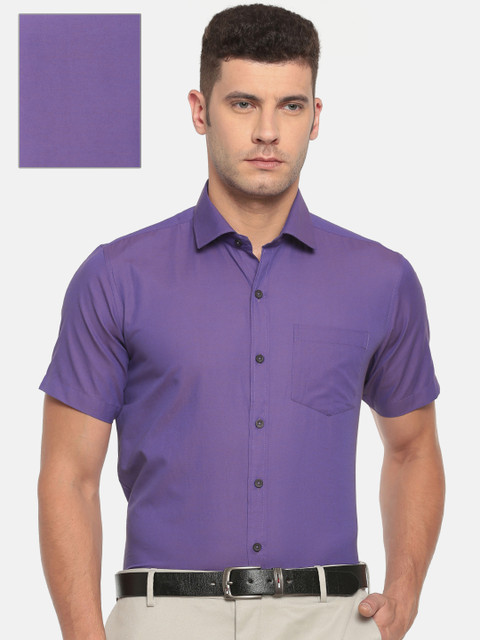 

Excalibur Men Purple Classic Fit Solid Formal Shirt