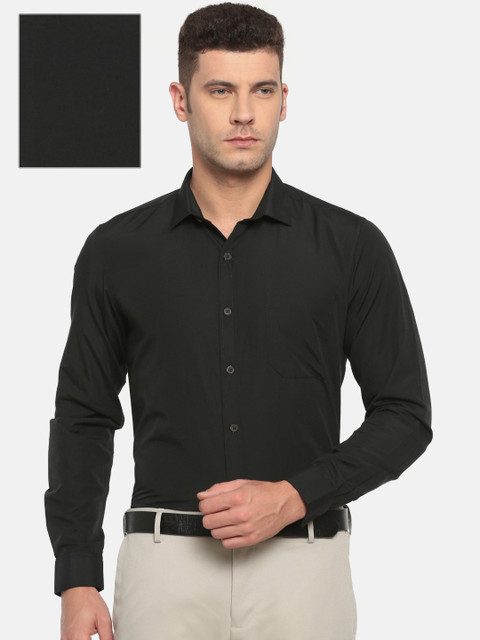 

Excalibur Men Black Classic Regular Fit Solid Formal Shirt