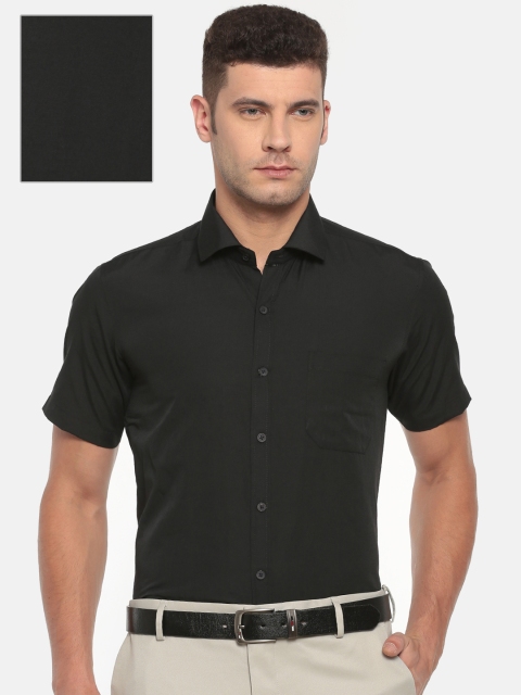 

Excalibur Men Black Classic Regular Fit Solid Formal Shirt