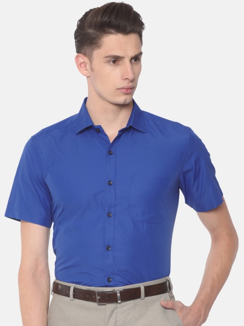 

Excalibur Men Blue Classic Regular Fit Solid Formal Shirt