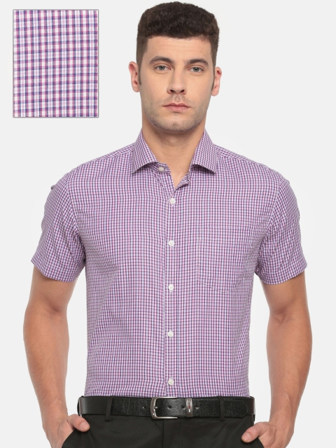 

Excalibur Men Purple & Magenta Classic Regular Fit Checked Formal Shirt