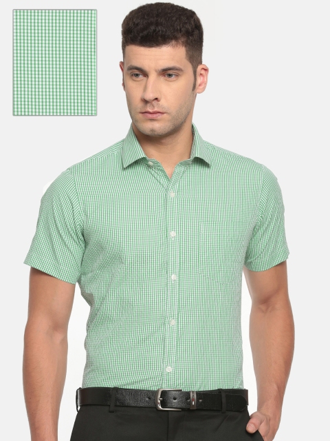 

Excalibur Men Green & White Classic Regular Fit Checked Formal Shirt