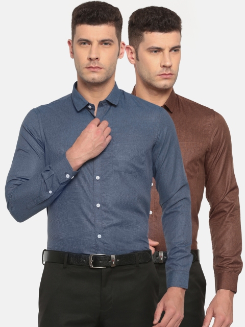

Excalibur Men Assorted Pack of 2 Slim Fit Formal Shirt
