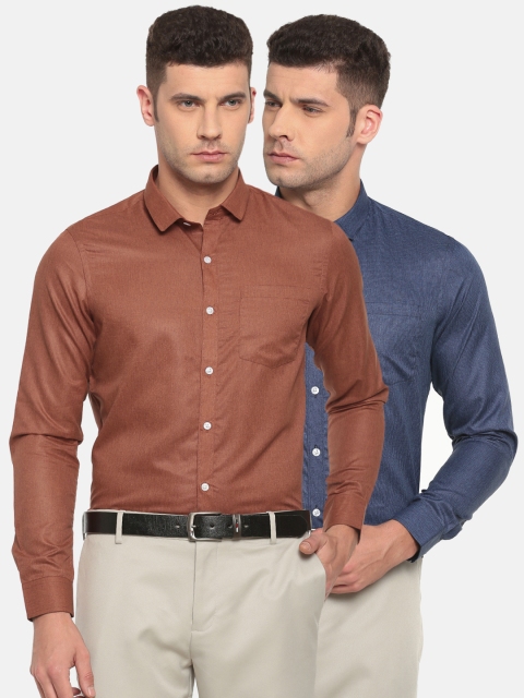 

Excalibur Men Assorted Pack of two Slim Fit Formal Shirt