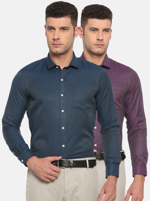 

Excalibur Men Assorted Pack of 2 Slim Fit Formal Shirt