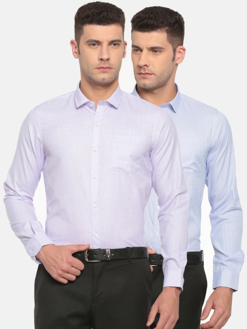 Excalibur Men Assorted Pack of 2 Slim Fit Formal Shirts