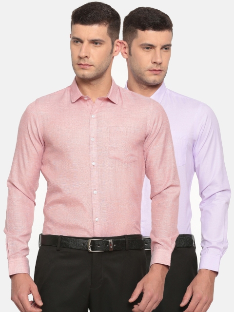 

Excalibur Men Assorted Pack of 2 Slim Fit Solid Formal Shirt